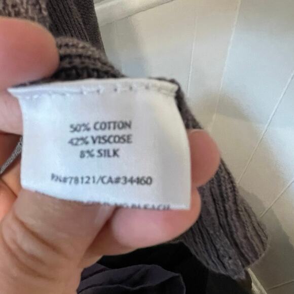 Eileen‎ Fisher Women’s Short Sleeve Open Cardigan Silk Cotton Blend Size Medium - Picture 5 of 6